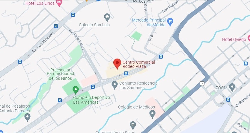 Mapa de Google con la ubicación de la tienda compupro.